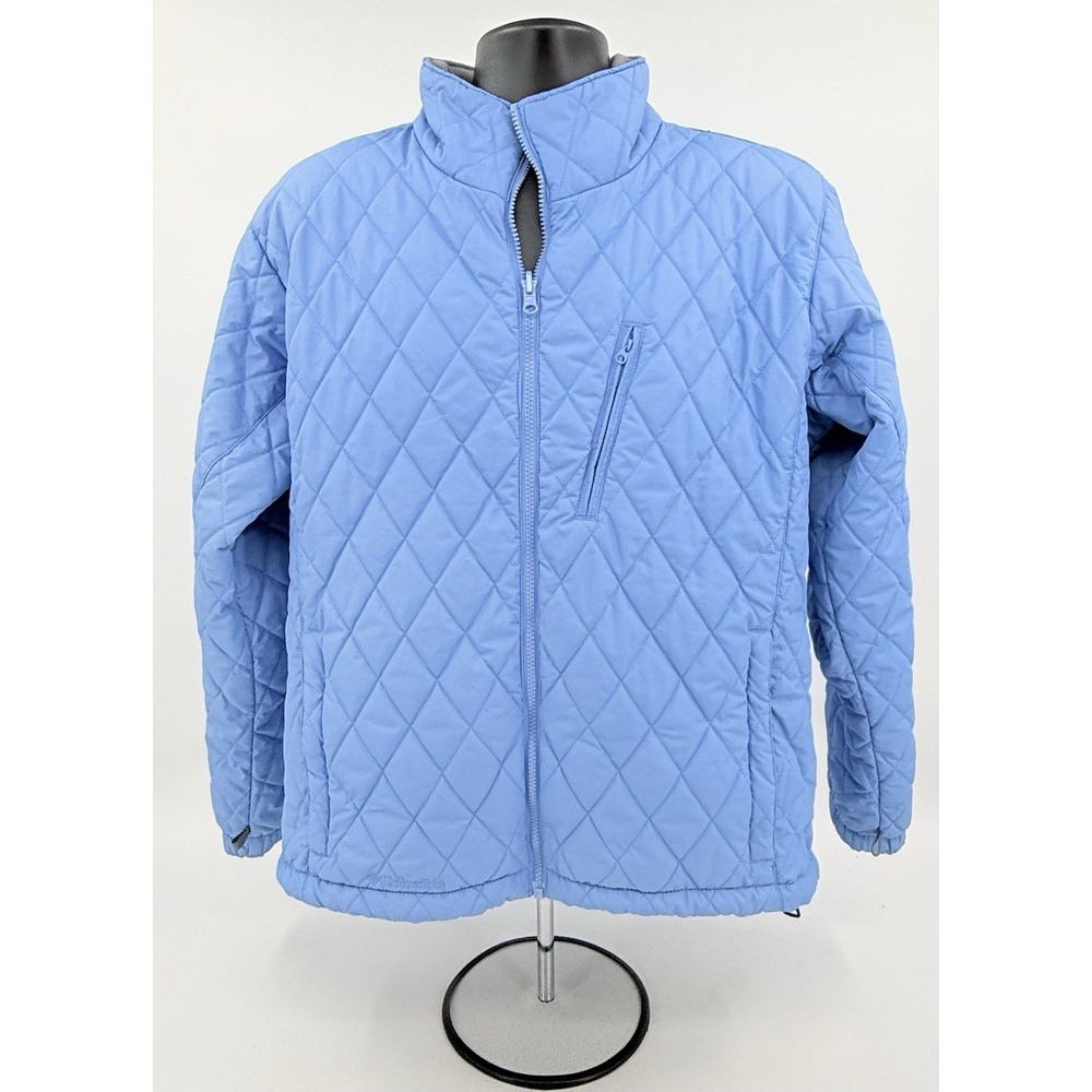 Columbia Light Blue Core Interchange Quilted Puffer Full Zip Jacket Women's XL